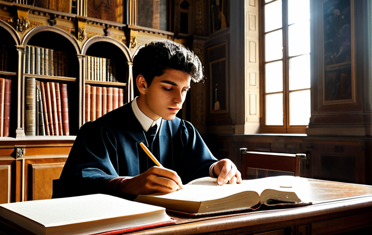 법률자문가의 자격증 준비 - The Aspiring Legal Mind in an Italian University Setting**
**Prompt:** A focused and determined youn...