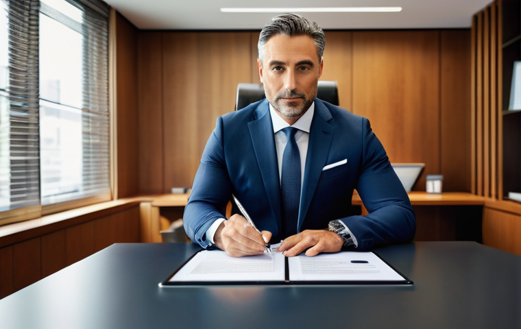 법률 자문가의 법적 문서 처리법 - **Prompt:** A diverse team of three legal professionals (two men, one woman), all in their 30s-40s a...