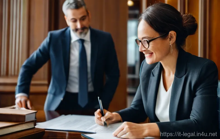 법률자문가의 법률서식 작성법 - **Prompt 2: "The Precision of the Punctuation Mark"**
    A close-up, hyper-realistic shot focusing ...