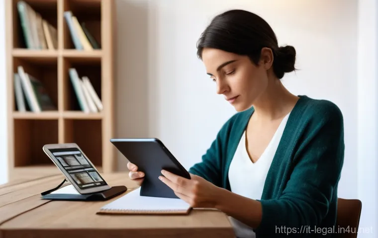 법률 실무 교육 - **Digital Contract Scrutiny**
    A young adult woman in her late 20s, with short, stylish dark hair...