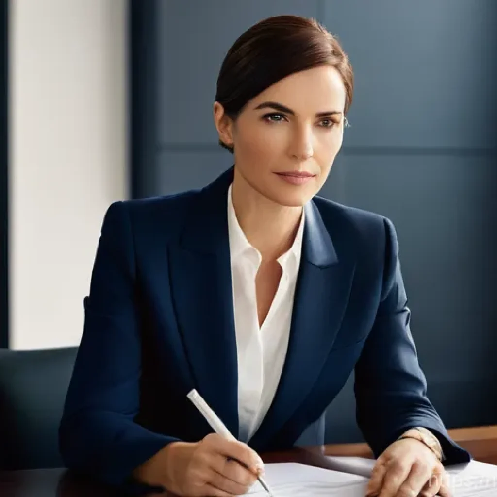 법률 자문가 실무 능력 평가 - **Prompt 1: The Art of Negotiation**
    "A confident and articulate female lawyer, in her late 30s,...