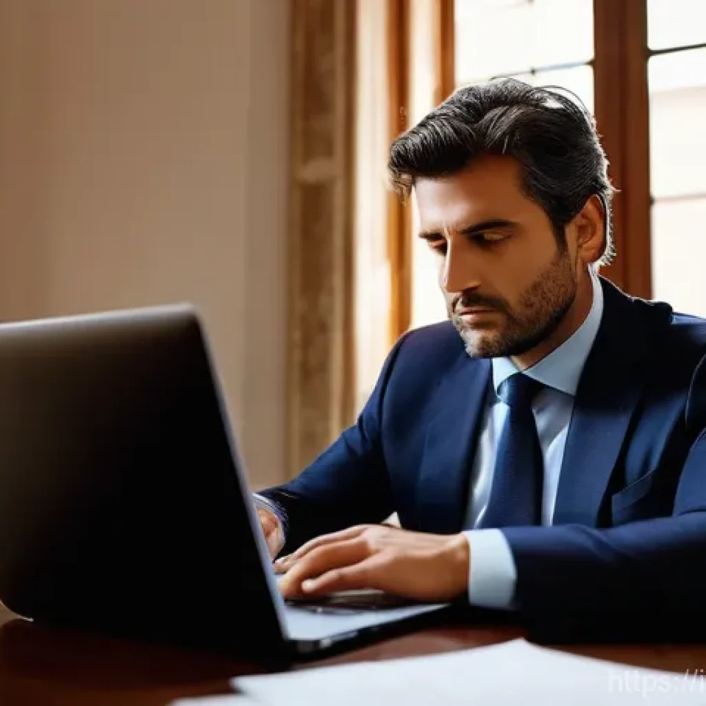 법률 자문가의 업무 집중력 향상 - **Prompt:** A sharp, focused Italian lawyer, mid-career, with a determined yet serene expression, is...