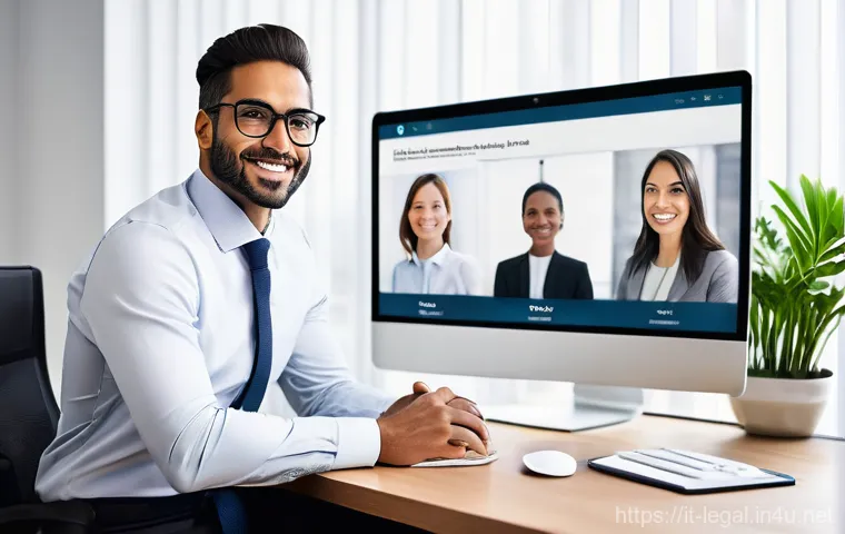 법률자문가의 경력 체크리스트 - **Prompt:** A charismatic male legal consultant, early 40s, wearing a sharp suit, is engaged in a vi...