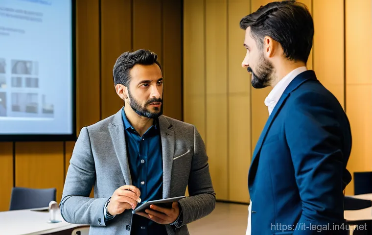 법률 자문가의 실무적 준비 방법 - **Prompt:** A warm and empathetic Italian male legal consultant in his mid-40s, wearing a classic, w...