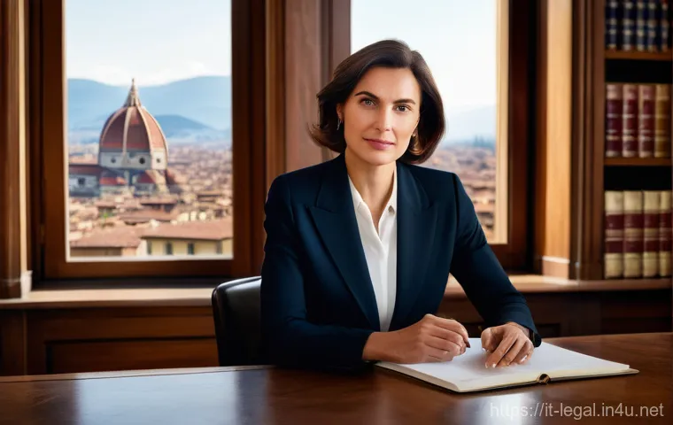 법률 자문가의 실습 사례 분석 - **Prompt:** A compassionate Italian female lawyer, in her late 30s, professionally dressed in a tail...