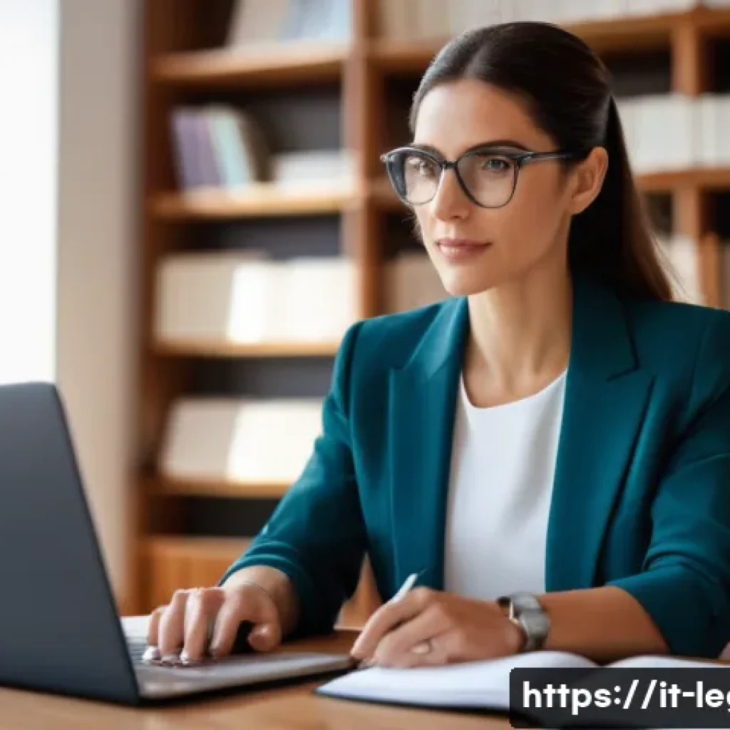 법률자문가를 위한 온라인 교육 - **Prompt 1: Flexible Modern Legal Professional Studying Online**
    "A sophisticated Italian female...