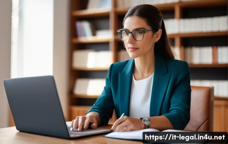 법률자문가를 위한 온라인 교육 - **Prompt 1: Flexible Modern Legal Professional Studying Online**
    "A sophisticated Italian female...