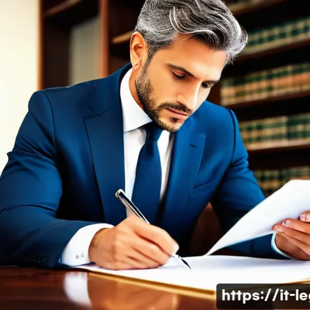 법률 자문가의 사건 분석 - A professional Italian lawyer, meticulously examining a complex legal document with a magnifying gla...