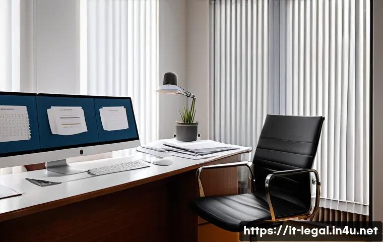 법률 자문가의 업무 기록법 - A modern Italian legal office interior with a professional lawyer organizing digital and paper docum...