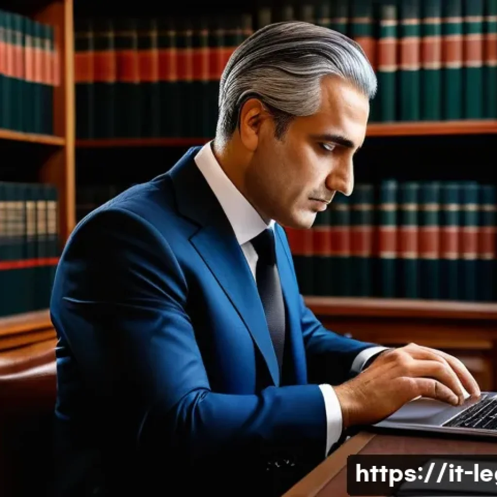 법률 자문가의 직무 책임 증대 방법 - A professional Italian lawyer in a modern office setting, dressed in formal business attire with a t...