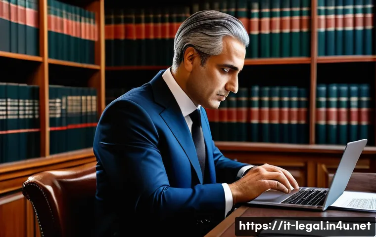 법률 자문가의 직무 책임 증대 방법 - A professional Italian lawyer in a modern office setting, dressed in formal business attire with a t...