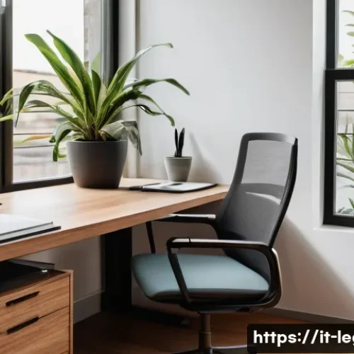 법률 자문가의 실무 집중력 - A modern Italian legal professional’s workspace during daytime, featuring a tidy wooden desk with ne...