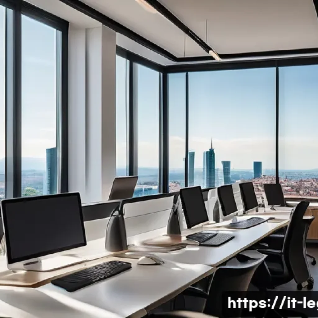 법률 자문가의 직무 효율적 개선 - A modern Italian legal office scene showcasing a diverse team of professionals collaborating seamles...