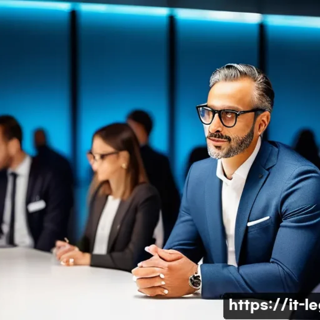 법률자문가의 경력 개발 체크리스트 - A professional Italian legal consultant networking at a stylish industry event in Milan, wearing a s...