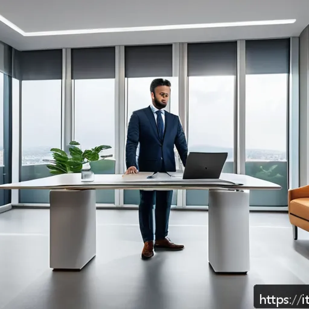 법률 자문가의 전문성 향상 방법 - A modern Italian law office interior featuring a professional lawyer using cloud-based legal managem...
