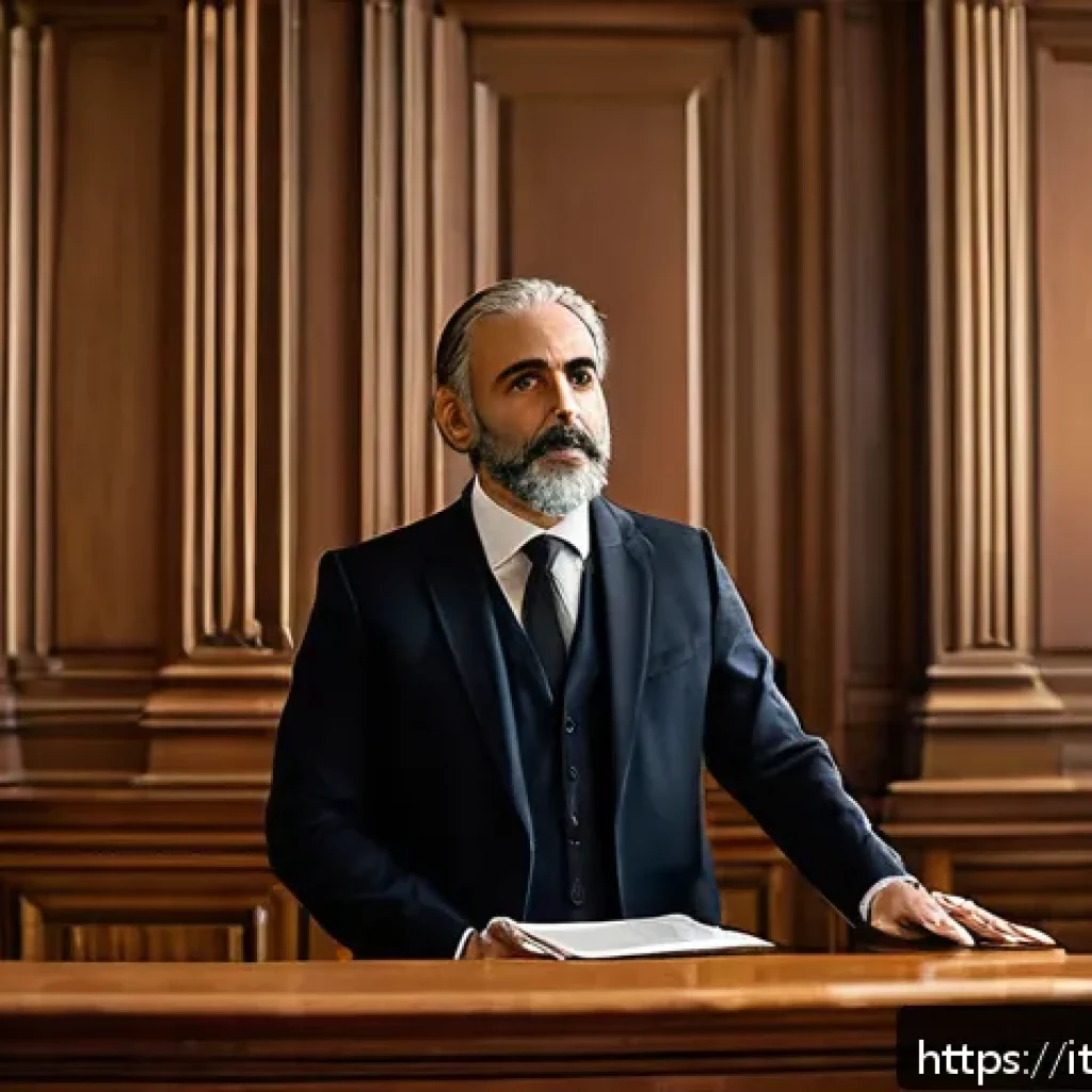법률 자문가의 사건 처리 스킬 - A professional Italian lawyer in a modern courtroom, confidently delivering a compelling legal narra...